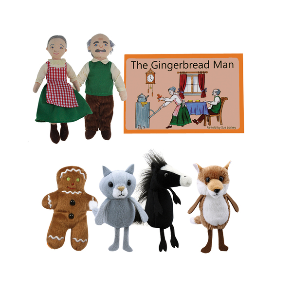 The Puppet Co The Gingerbread Boy Finger Puppets and Book Set PC007907